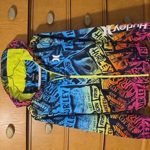 Hurley Neon Graphic Zip-Up Wind Breaker Jacket
